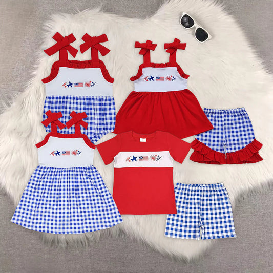 Baby Girls 4th Of July Flag Fireworks Sibling Boys Clothes