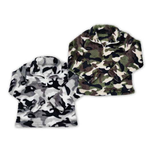 Baby Boys Camouflage Sherpa Zipper Pullover