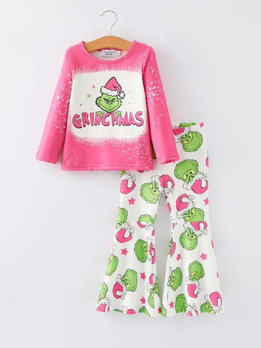 Baby Girls Christmas Outfit Green Face 5 MOQ Preorder