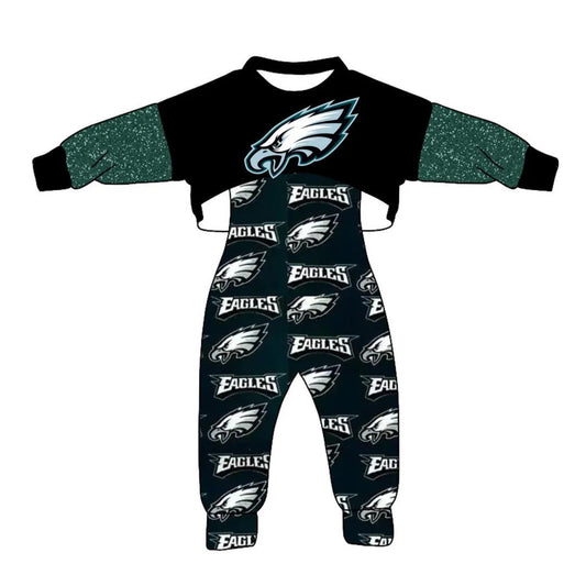 Baby Girls Sport Team  Eagles Top Jumpsuit Set Deadline Time :  20th October