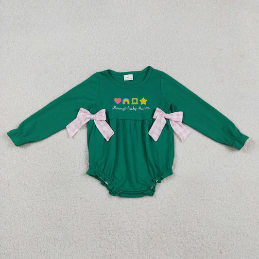 LR2839 Baby Girls Saint Patrick Long Sleeve Romper