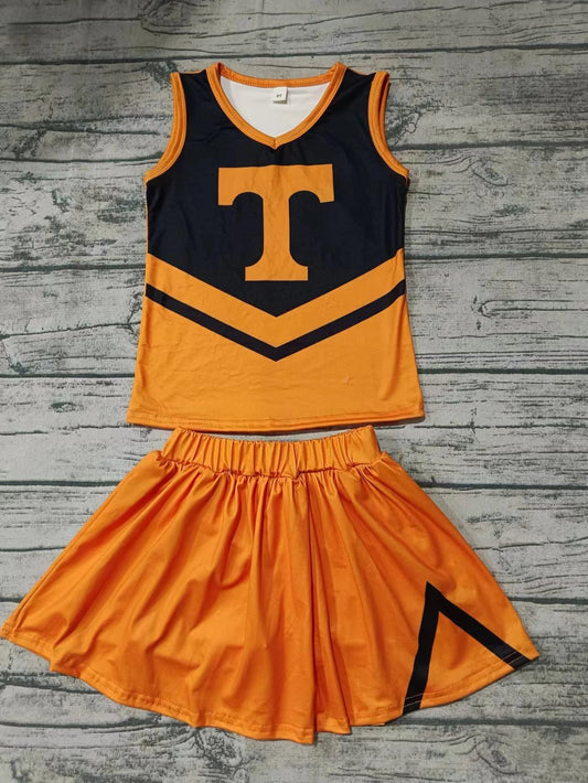 Baby Girls Sport Team Orange Skirt Set 5 MOQ Preorder