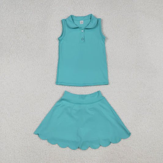 Kids girls Sleeveless Top With Skort Yoga Set