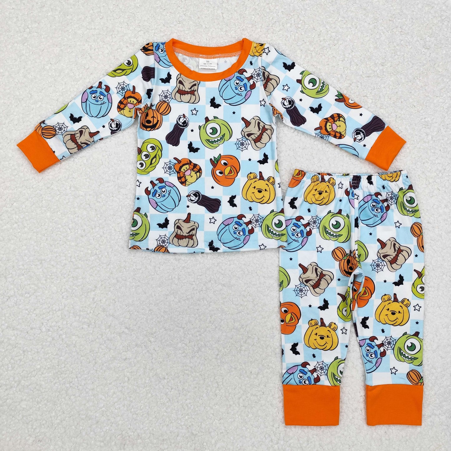 Baby Boys Cartoon Pumpkin Long Sleeve Pajama Set