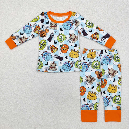 Baby Boys Cartoon Pumpkin Long Sleeve Pajama Set