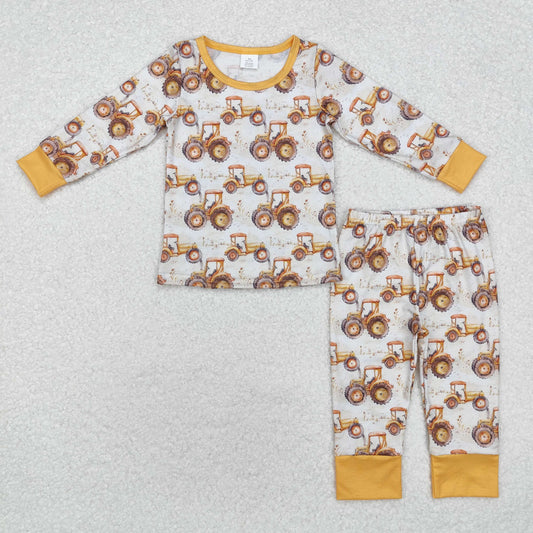 Baby Boys Farm Tractors Long Sleeve Bamboo Pajama Set