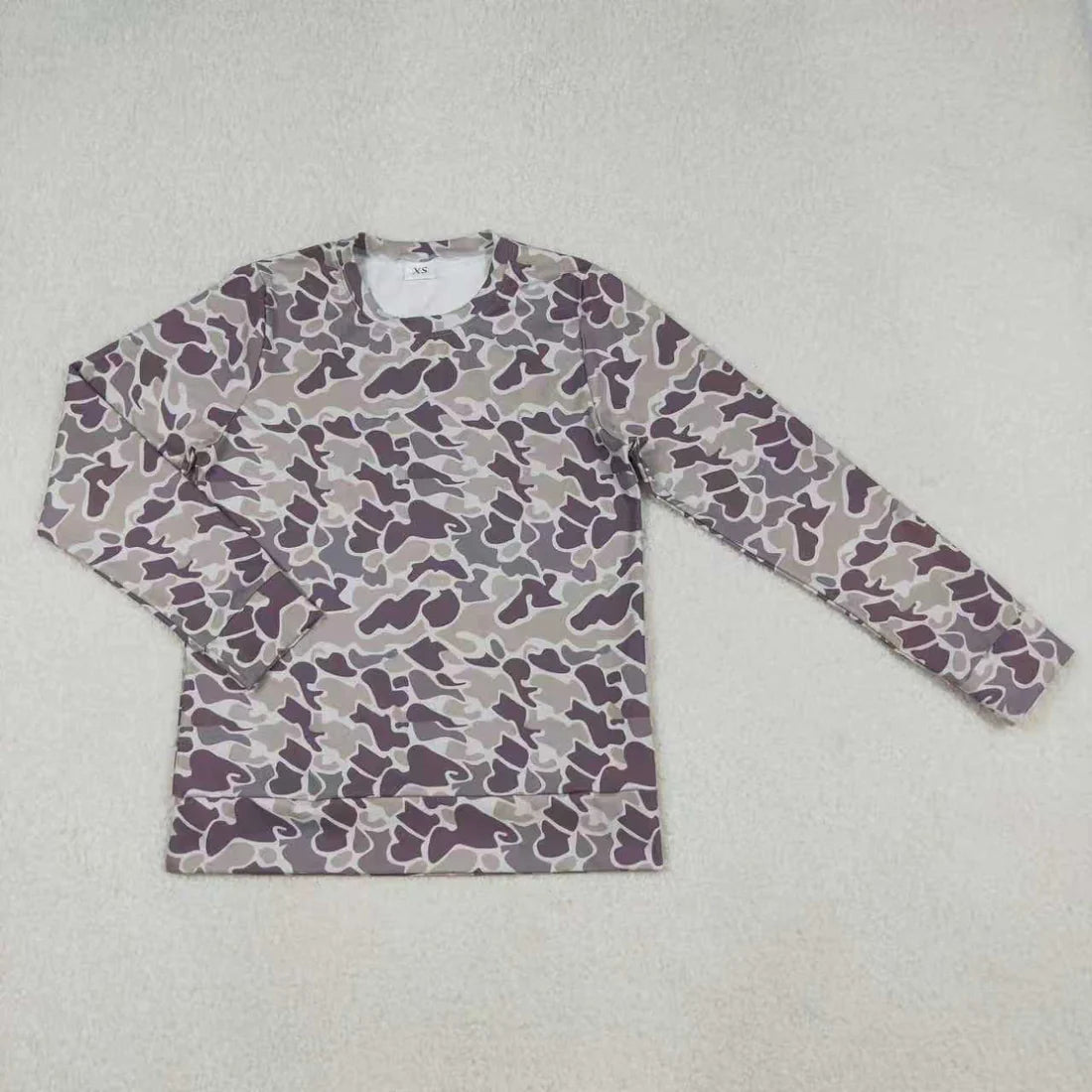 Adult Size Women Camo Long Sleeve Yoga Active Tee Shirts Top