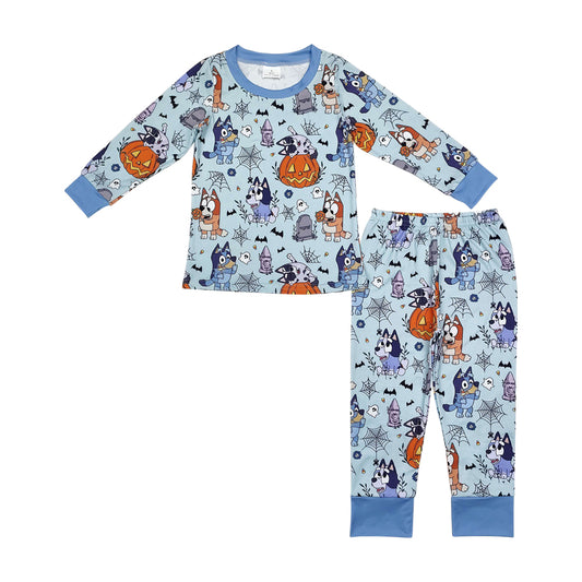 Baby Boys Halloween Cartoon Dog Long Sleeve Pajama Set