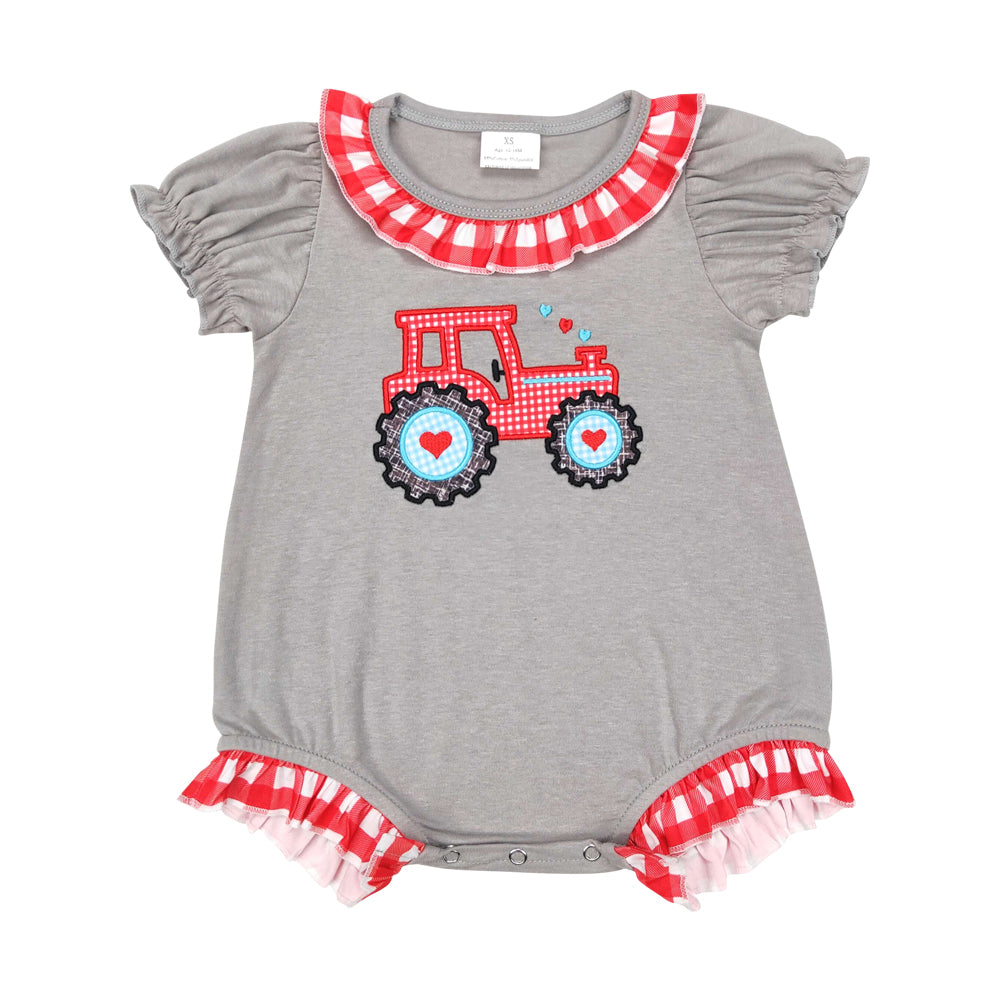 Sibling Girls and Boys Valentine's Day  Heart Truck Matching Outfit and Romper