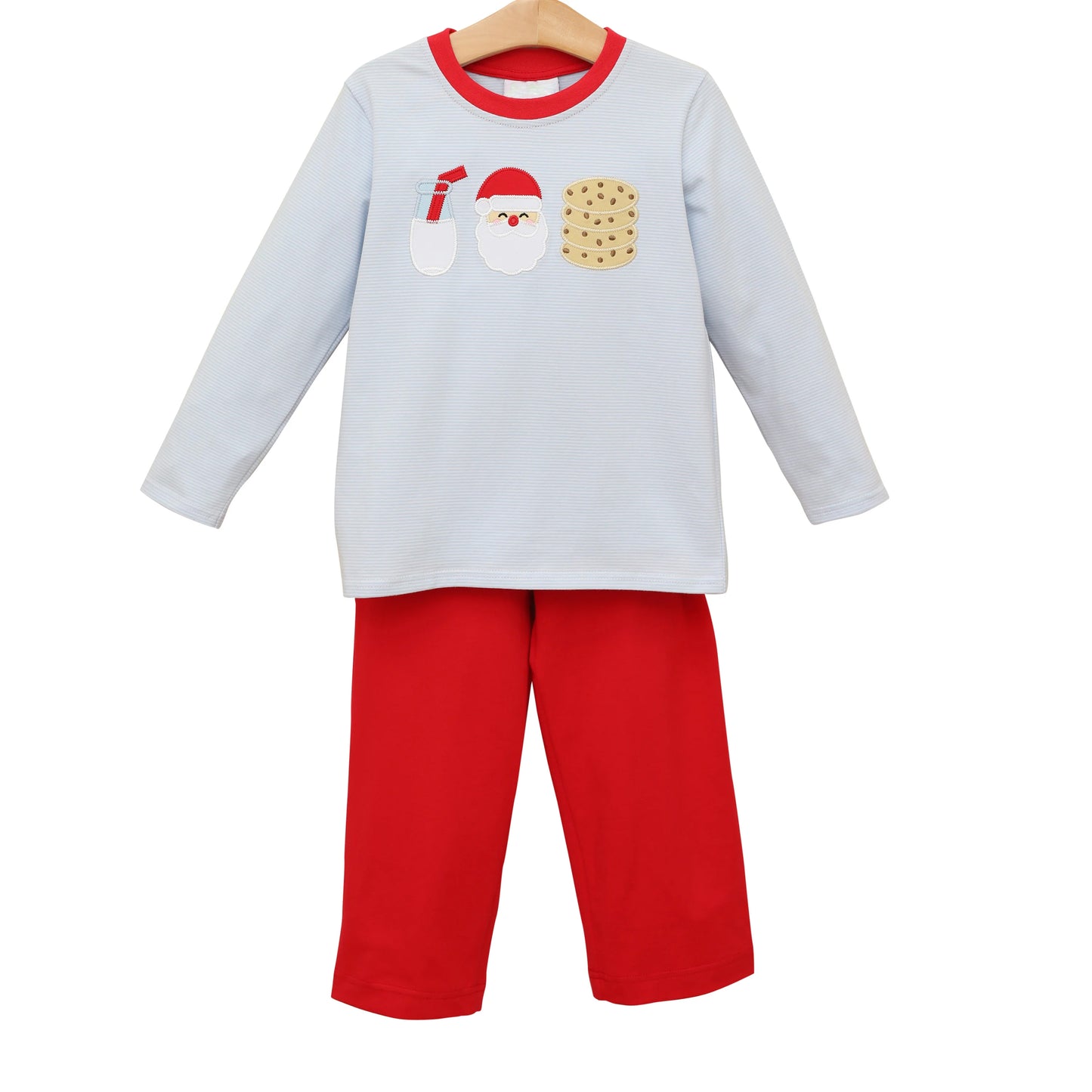 BLP0678 Baby Boys Christmas Santa Milk Cookie Red Pants Outfit Pre-order