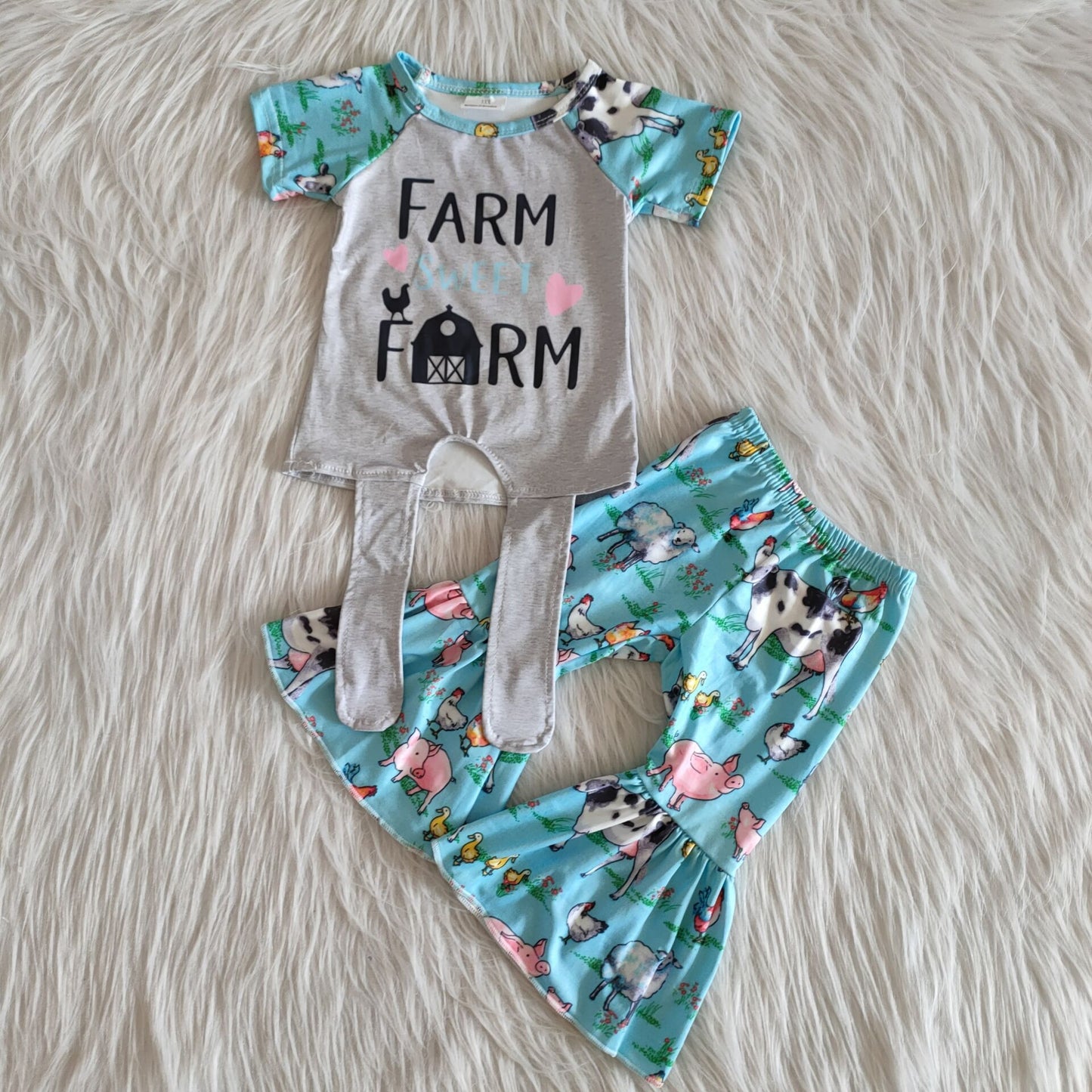 Promotion Baby Girls Farm Clothing Set