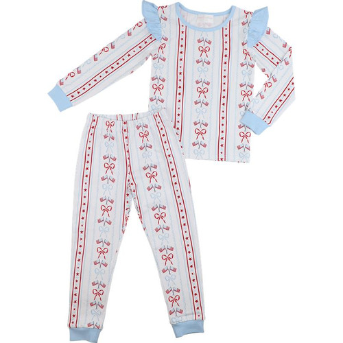 Baby Girls Flag Bow Pajama Set Pre-order 3 MOQ