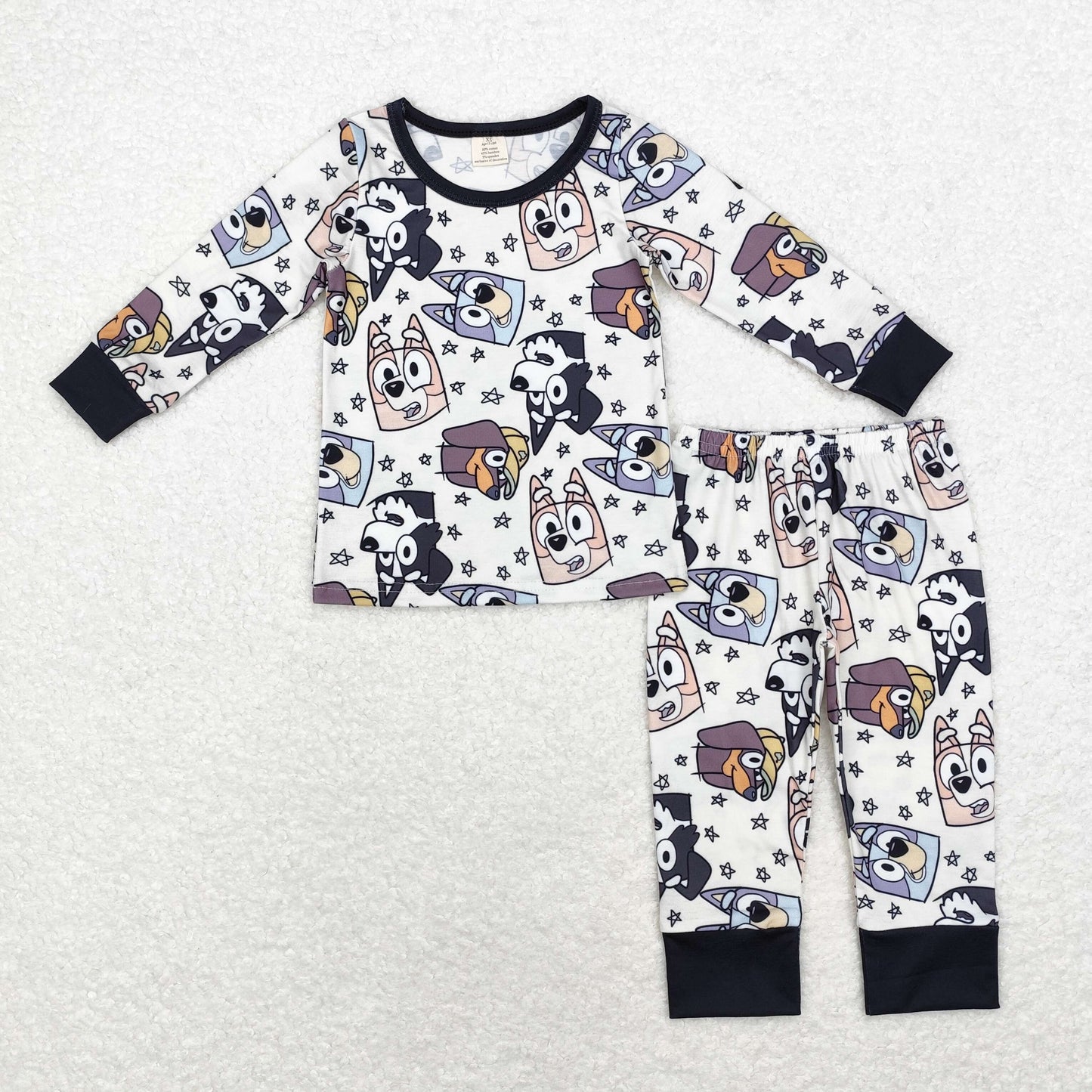 Baby Boys Cartoon Dog Long Sleeve Bamboo Pajama Set