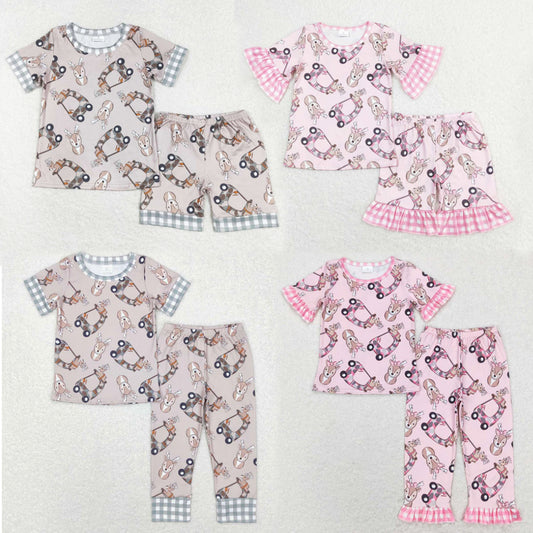 Sibling Baby Kids Christmas Reindeer Top Pant And Short Sets