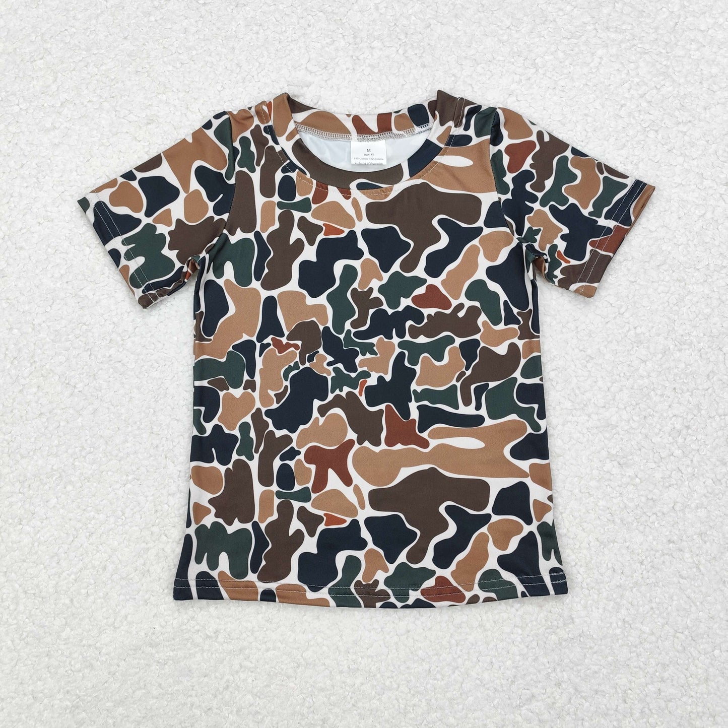 Baby Boys Brown Camo Short Sleeve Top