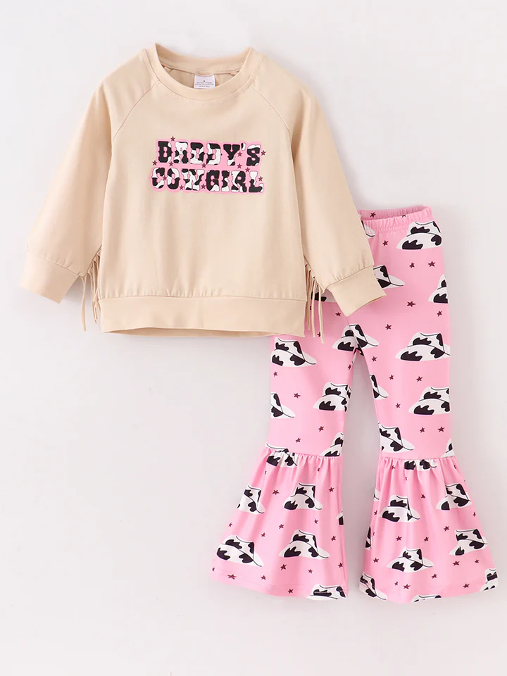 Daddy's Cowgirl Bell Bottom Pants Set Preorder 3 MOQ