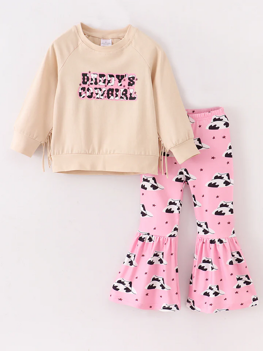 Daddy's Cowgirl Bell Bottom Pants Set Preorder 3 MOQ