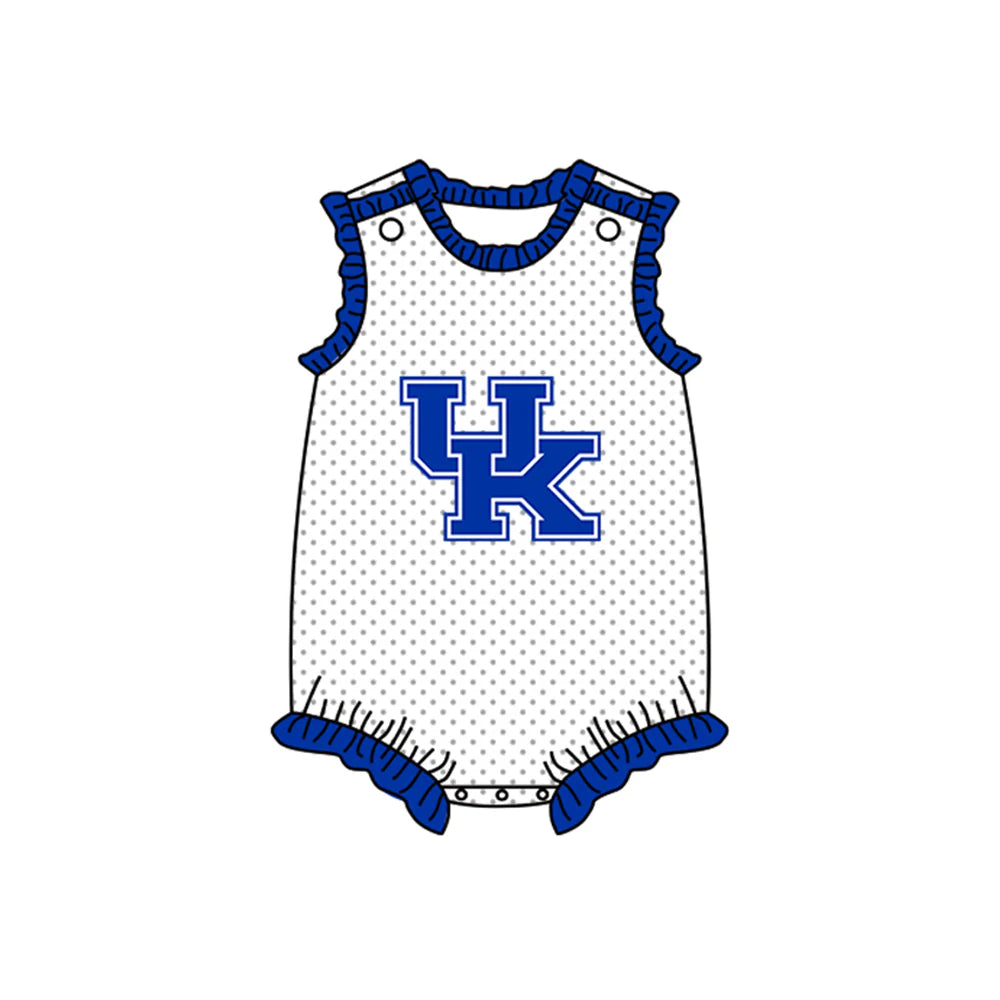 Baby Girls UK Team Ruffle Sleeveless Rompers preorder 5 MOQ