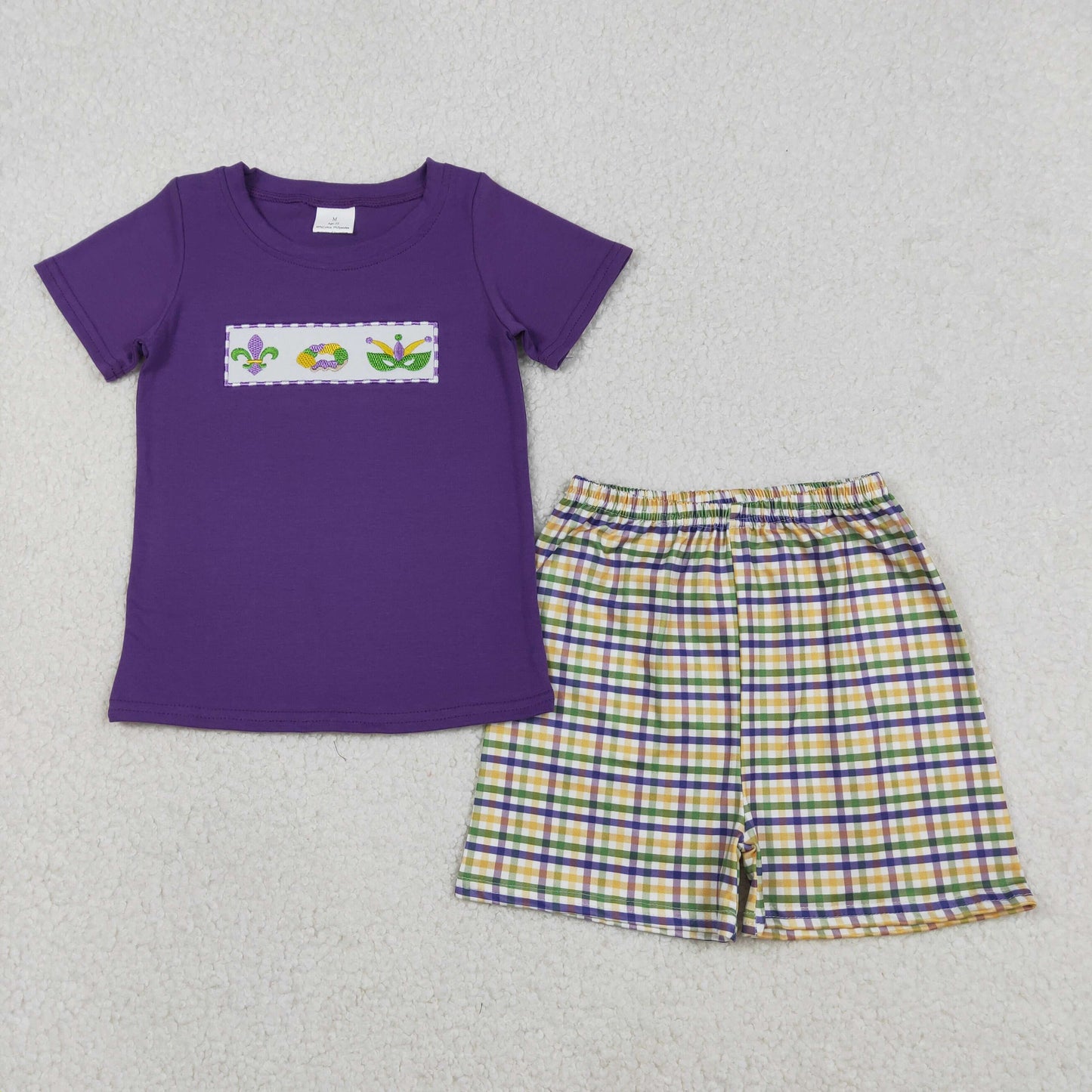 BSSO1603 Baby Boys Mardi Gras Shorts Set
