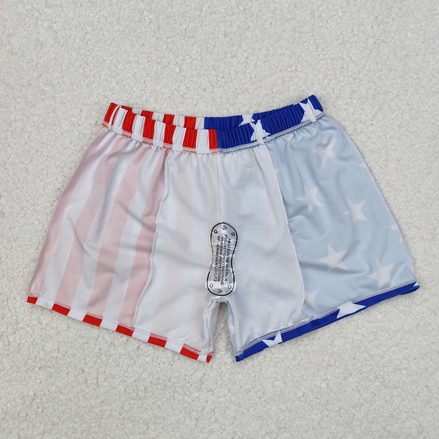 Sibling Baby Kids Blue Stars Red Stripe 4th Of July  Swimming Trunks Swimsuits