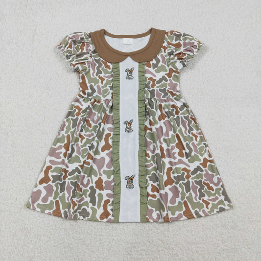 Baby Girls Easter Bunny Camo Short Sleeve Dress