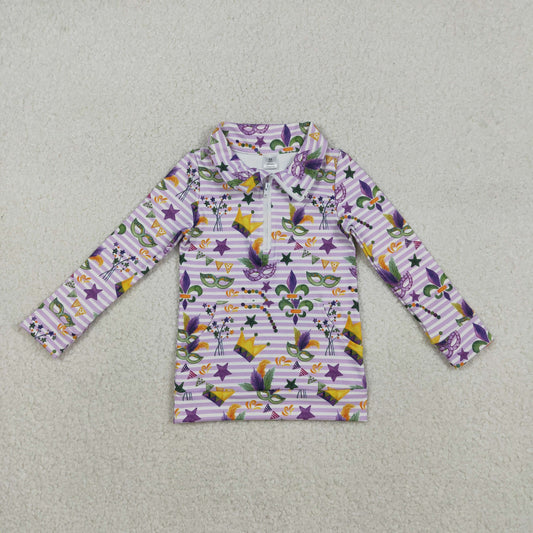 Baby Girls Mardi Gras Long Pullover Active Top
