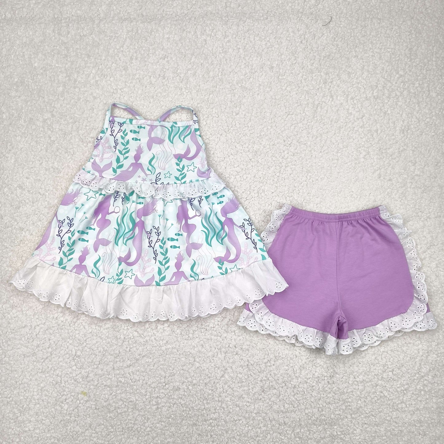Baby Girls Summer Mermaid Shorts Set