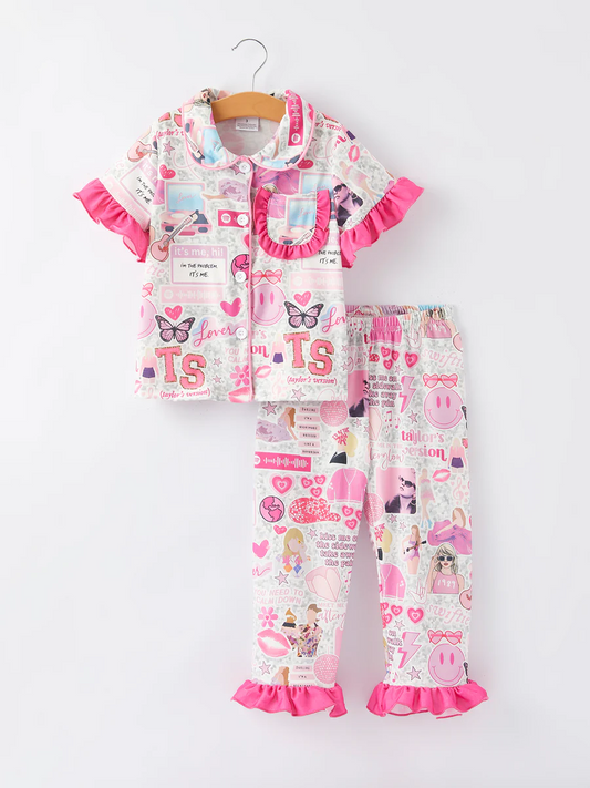 Baby Girls TS Singer Pink Short Sleeve Pajama Set Preorder 5 MOQ