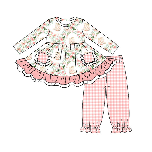 Baby Girls Boots Flower Pants Set Pre-order 3 MOQ