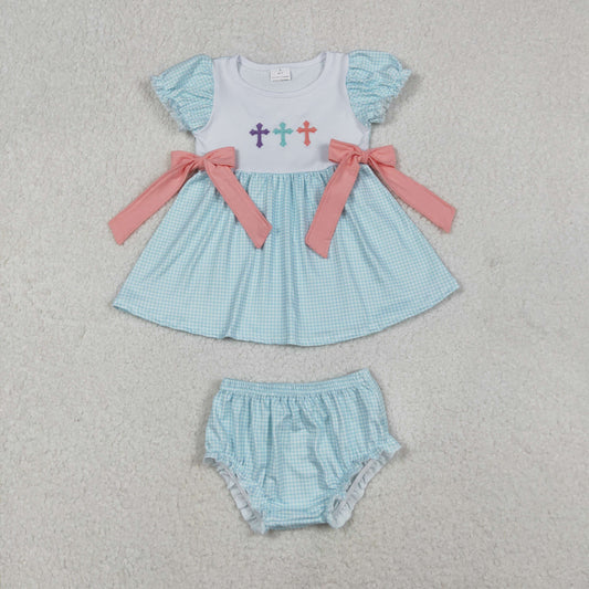 GBO0480 Baby Girls  Easter Cross Bummie Set