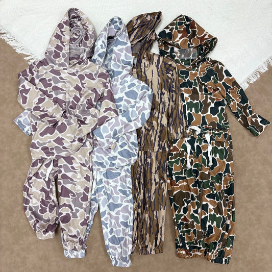 Sibling Baby Boys Camo Long Sleeves Hoodie  Jogger Outfit