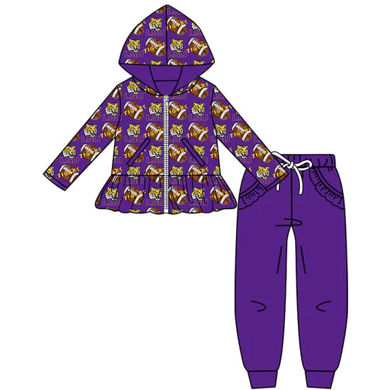 Preorder 5 MOQ Kids Sport Football Team  LSU Tiger Matching Clothing