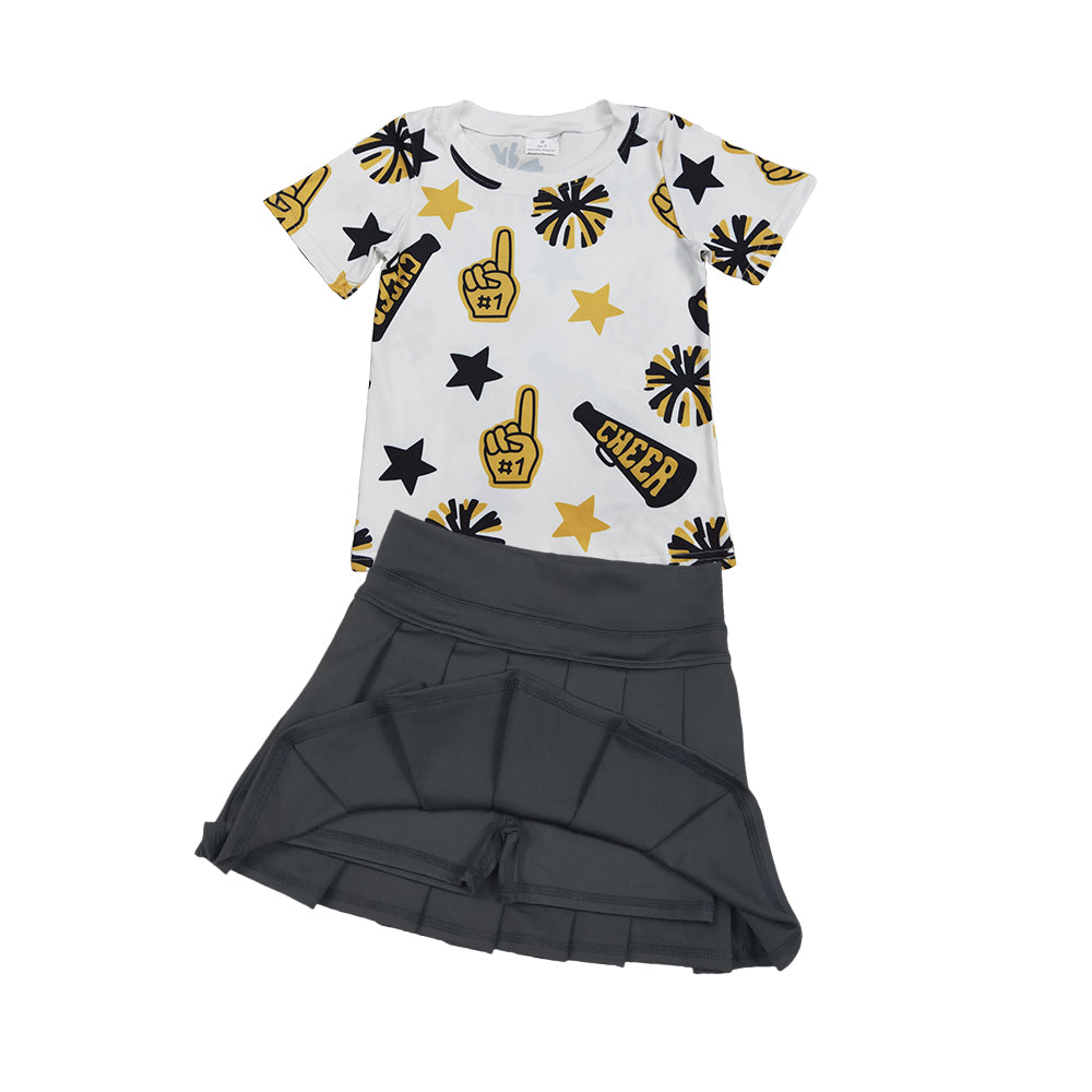 Sibling Kids Girls Sport Team Cheerleaders Top Skort Set