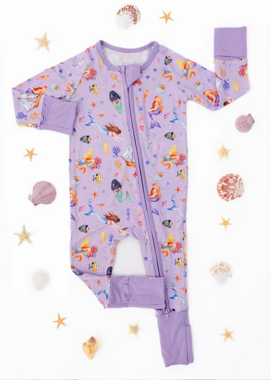 Baby Girls Princess Purple Long Sleeve Zipper Romper 5 MOQ Preorder