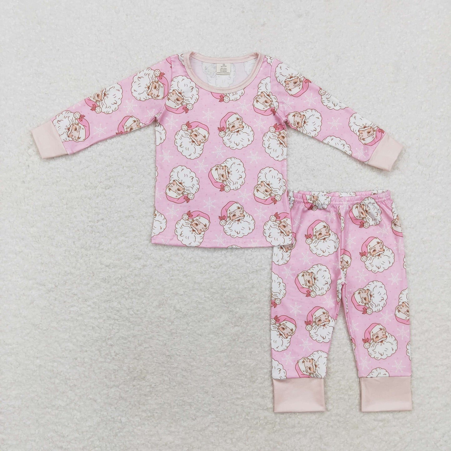 Baby Girls Christmas Santa Pink Pajama Set