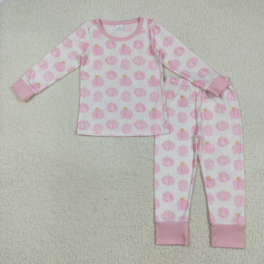 GLP1188 Baby Girls Pink Pumpkin Pajama Set