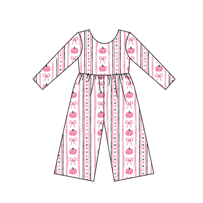 Kids Girls Pink Pumpkin Jumpsuit Preorder  3 MOQ