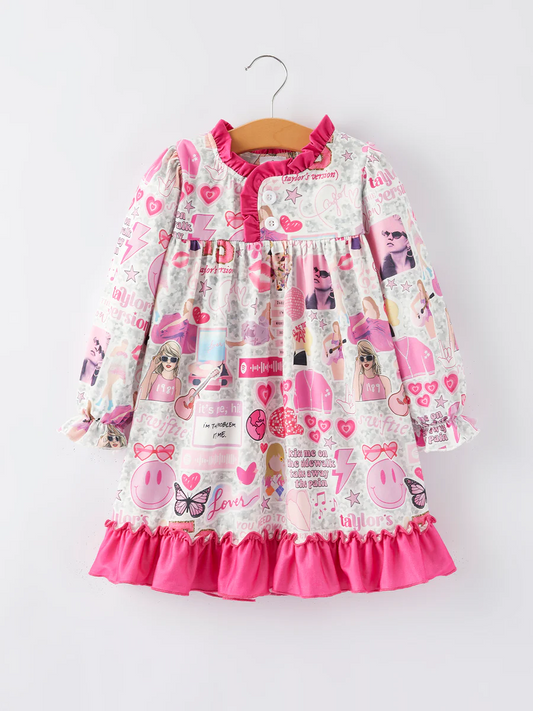 Baby Girls TS Singer Pink Long Sleeve Dress Preorder 5 MOQ