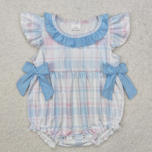 Baby Girls Sister Easter Colorful Plaid Dress and Romper