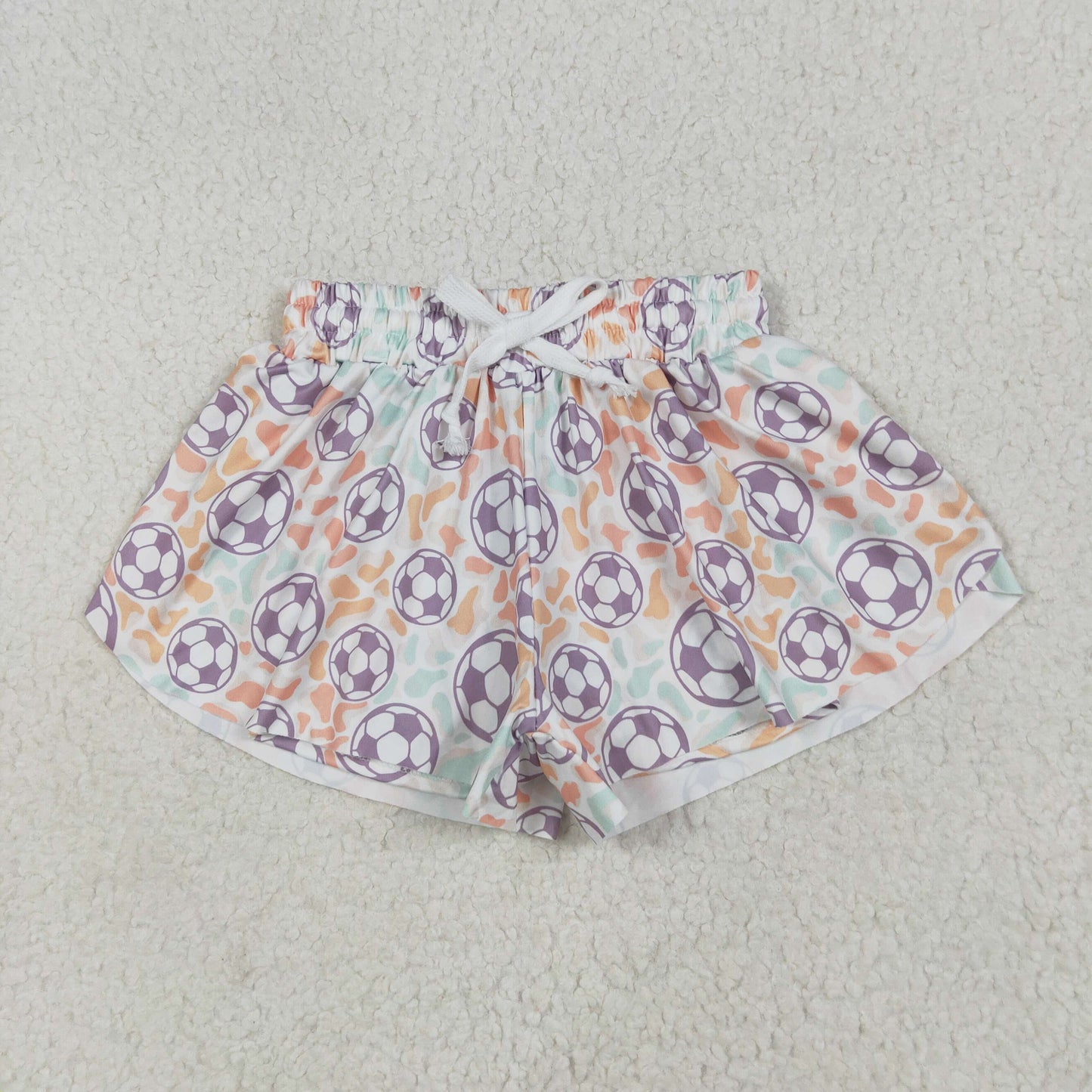 SS0582 Baby Girls Soccer Print Run Shorts