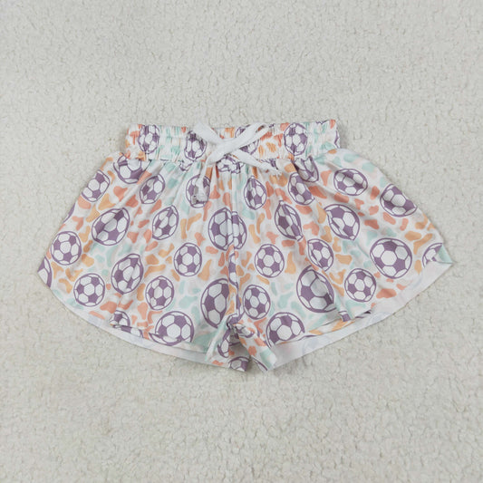 SS0582 Baby Girls Soccer Print Run Shorts