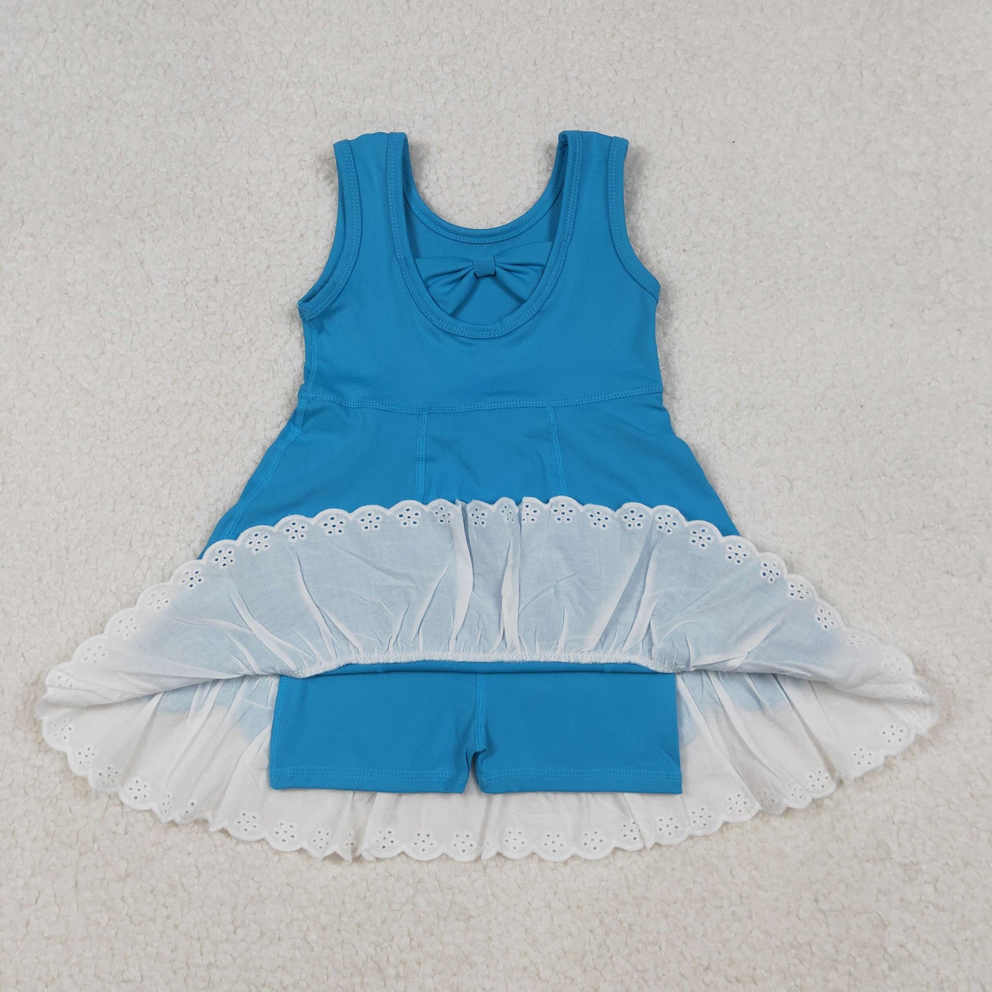 GSD2680 Baby Girls  Sleeveless Yoga Dress With Lace Ruffle Preorder