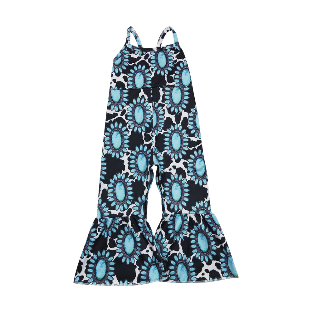 SR0369 Girls Turquoise Summer Jumpsuit