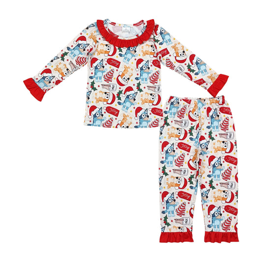 GLP1752 Baby Girls Pajama Christmas Cartoon Dog