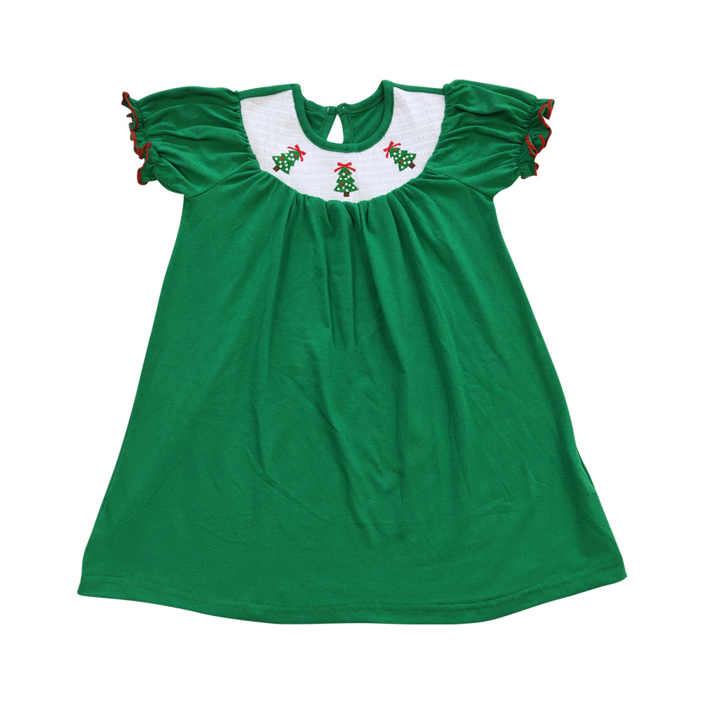 GSD0432 Girls Christmas Boutique Smocking Dress