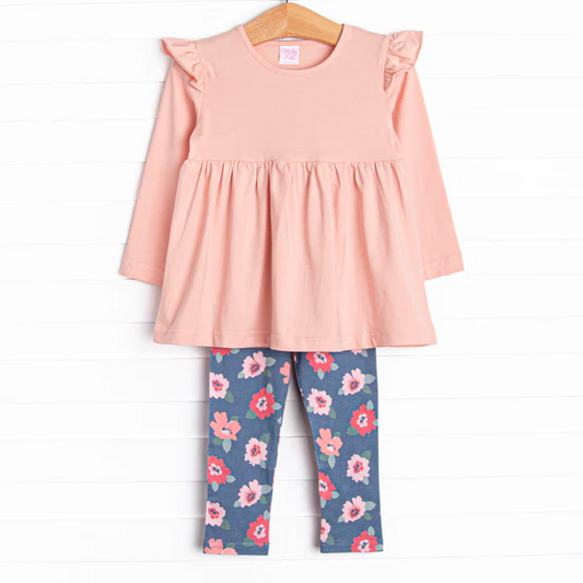 Baby Girls Pink Top Floral Leggings Set 5 MOQ Preorder