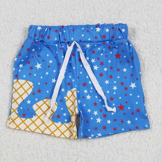 Kids Boys Blue Ice Cream Drip Shorts