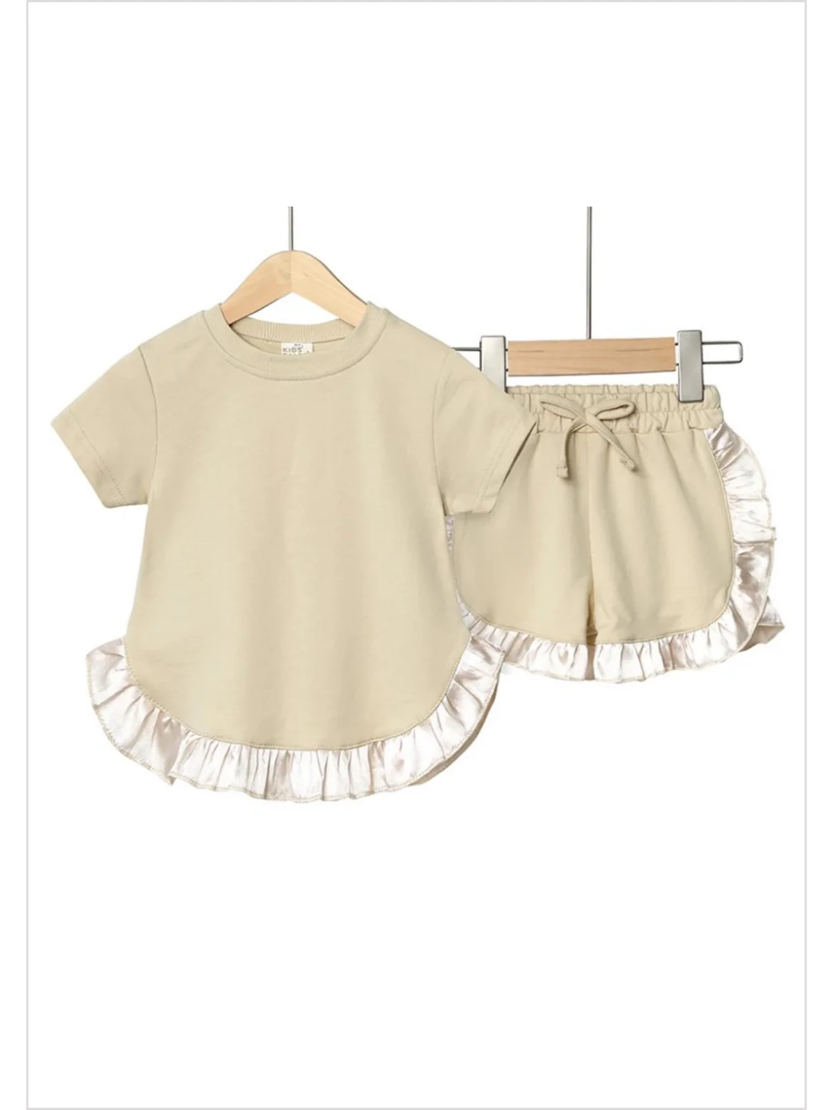 Sumemr Toddler Girls Cream Shorts Set Pre-order 3 MOQ