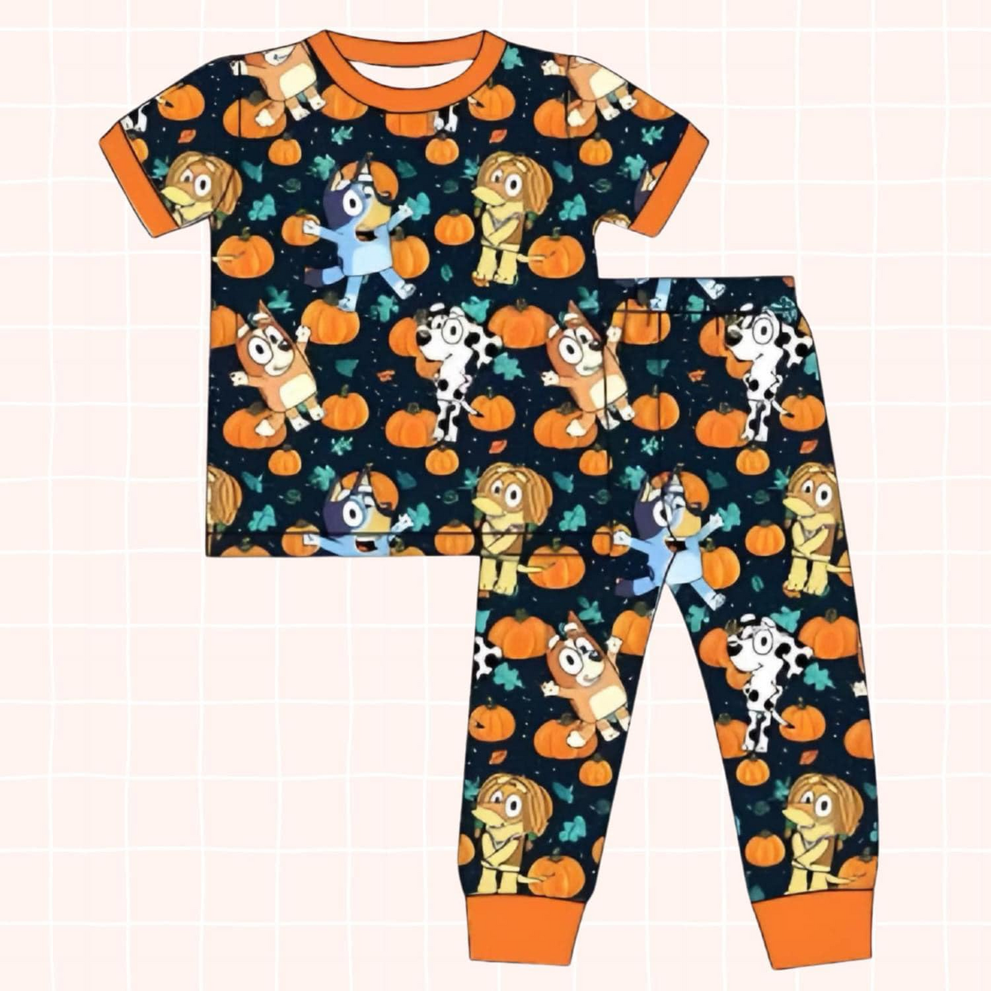 Cartoon Dog Baby Boys halloween  Pajama Set Pre-order 3 MOQ