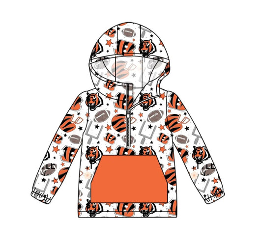 Baby Boys Sport Team Tiger Orange Hoodie Top Preorder 3 MOQ